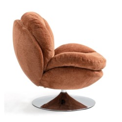 Fauteuil pivotant Top tissu velours rouille VeryForma