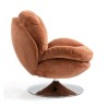 Fauteuil pivotant Top tissu velours rouille VeryForma