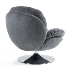 Sedia girevole VeryForma con piano in velluto grigio scuro