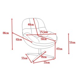 Fauteuil Pivotant Molo tissu Bleu VeryForma