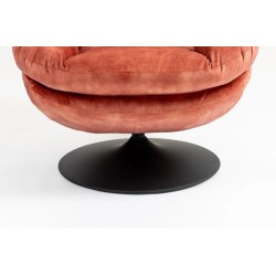 Fauteuil pivotant Top tissu velours rose poudré VeryForma