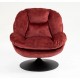 VeryForma Burgundy Red Velvet Top Swivel Chair