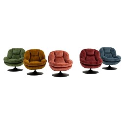 Sedia girevole VeryForma Borgogna in velluto rosso