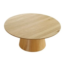 Tavolino rotondo Olen in legno impiallacciato rovere VeryForma