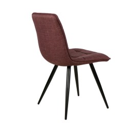 Set de 4 sillas de comedor VeryForma Lize, tela morada, patas metálicas