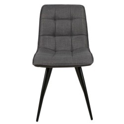 Set mit 4 Lize Esszimmerstühlen dunkelgrauer Stoff Metallbeine VeryForma