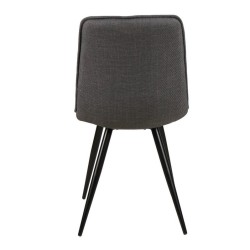 Set of 4 Lize Dining Chairs Dark Grey Fabric Metal Legs VeryForma