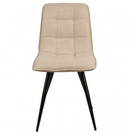 Set van 4 Eetkamerstoelen Lize Beige Stof Metalen Poten VeryForma