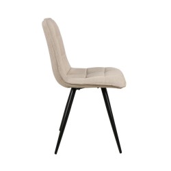 Set di 4 sedie da pranzo Lize tessuto beige gambe in metallo VeryForma