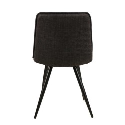 Set of 4 Dining Chairs Lize Black Fabric Metal Legs VeryForma