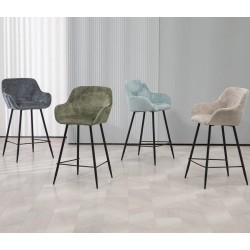 Lot de 2 Chaises Plan de Travail Ibis tissu chenille taupe VeryForma