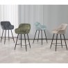 Lot de 2 Chaises Plan de Travail Ibis tissu chenille taupe VeryForma