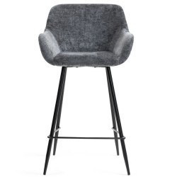 Set mit 2 Ibis Stühlen Arbeitsplatte grauer Chenille-Stoff VeryForma