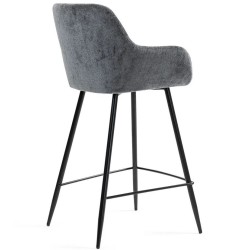 Lot de 2 Chaises Plan de Travail Ibis tissu chenille gris VeryForma