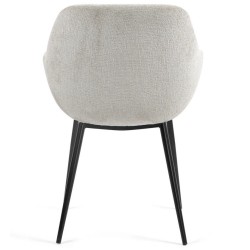 Conjunto de 2 Sillas de Comedor Ibis Tela Chenilla Taupe Patas de Metal VeryForma