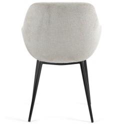 Lot de 2 Chaises Repas Ibis tissu chenille taupe Pieds métal VeryForma
