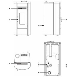 Ventilated pellet stove La Nordica Extraflame Klaudia 8kW Ivory