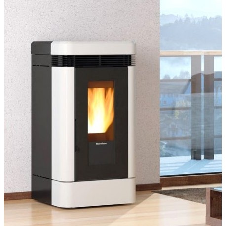 Lucia Plus pelletkachel met kanalen 12 kW La Nordica Extraflame Wit