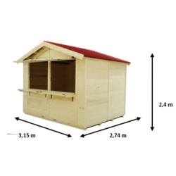 Sylva Fichtenholz Händlerstand 3 x 2,4 m Habrita 7,2m2