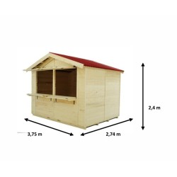 Fichtenholz-Handelsgeschäft Sylva 3,6x2,4m Habrita 8,6m2