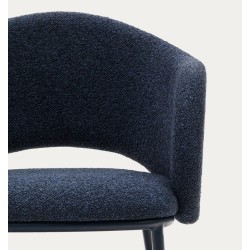 Lot de 2 Chaises Aina tissu chenille bleue et métal VeryForma