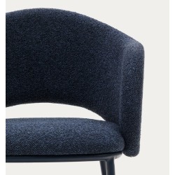 Set 2 Sedie Aina in tessuto ciniglia blu e metallo VeryForma