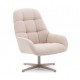 Fauteuil pivotant Aspe tissu beige et métal VeryForma