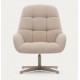 Aspe draaifauteuil beige stof en metaal VeryForma