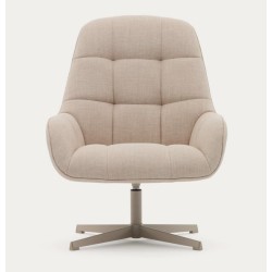 Aspe swivel armchair beige fabric and metal VeryForma
