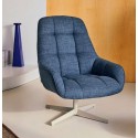 Aspe draaifauteuil blauwe stof en metaal VeryForma