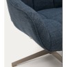 Sillón giratorio Aspe tela azul y metal VeryForma