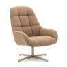Aspe swivel armchair in light brown fabric and VeryForma metal
