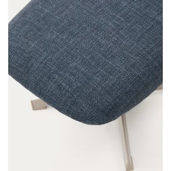 Footstool Aspe blue fabric and metal VeryForma