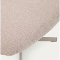 Aspe Fußhocker beiger Stoff und Metall VeryForma