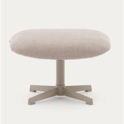 Poggiapiedi Aspe beige in tessuto e metallo VeryForma