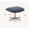 Footstool Aspe blue fabric and metal VeryForma