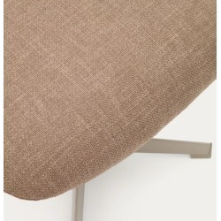 VeryForma Hellbrauner Aspe Fußhocker aus Stoff und Metall