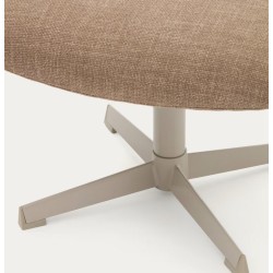 VeryForma Hellbrauner Aspe Fußhocker aus Stoff und Metall