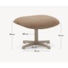 VeryForma Light Brown Fabric and Metal Aspe Footstool