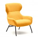 Lina fauteuil in mosterdkleurige badstof en VeryForma staal