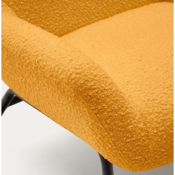 Lina armchair in mustard terry fabric and VeryForma steel