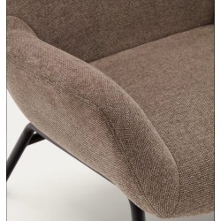 Lina Sessel aus hellbraunem Chenille-Stoff und VeryForma-Stahl