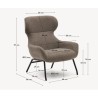 Lina Sessel aus hellbraunem Chenille-Stoff und VeryForma-Stahl