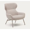 Lina armchair in beige chenille fabric and VeryForma steel