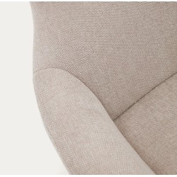 Lina armchair in beige chenille fabric and VeryForma steel
