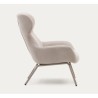 Lina armchair in beige chenille fabric and VeryForma steel