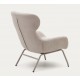 Fauteuil Lina en tissu chenille beige et acier VeryForma