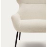 Fauteuil Lina en tissu bouclette blanche et acier VeryForma