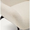 Fauteuil Lina en tissu bouclette blanche et acier VeryForma