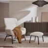 Fauteuil Lina en tissu bouclette blanche et acier VeryForma
